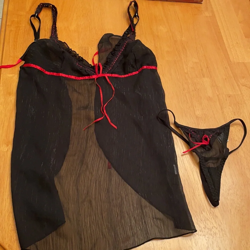 Red and Black Lingerie Set